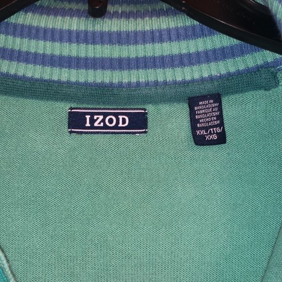 Izod Quarter Zip Sweater Green - Picture 5 of 11